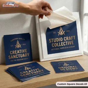 custom Square Decals with logo