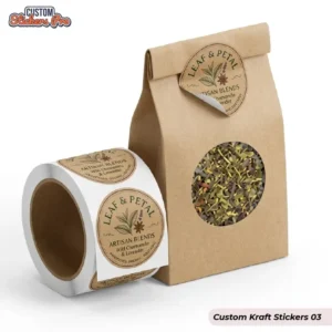 Custom Kraft Stickers with logo