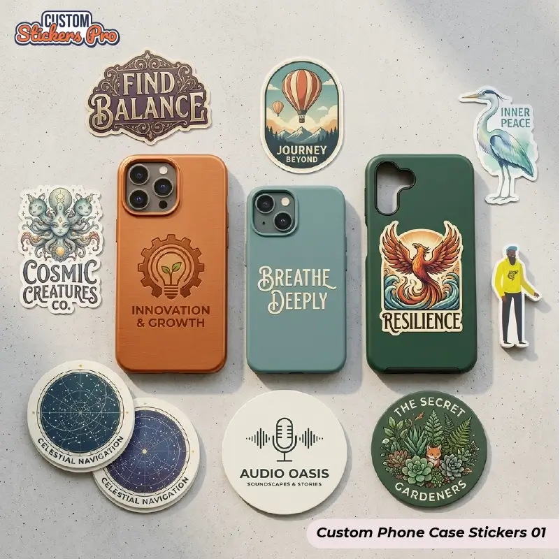 Custom printed phone case stickers