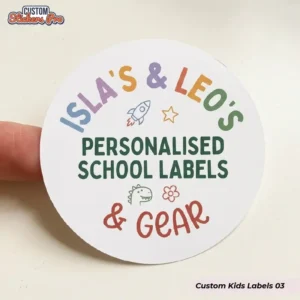 custom kids labels with logo