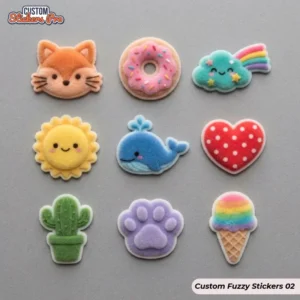 Custom Fuzzy Stickers with logo